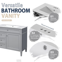 VanityFus 36-in Gray Bathroom Vanity Single Sink Medicine Cabinet Combo with Ceramic Top Undermount 2 Soft Close Doors 3 Drawers (Mirror Included) Adjustable Shelves