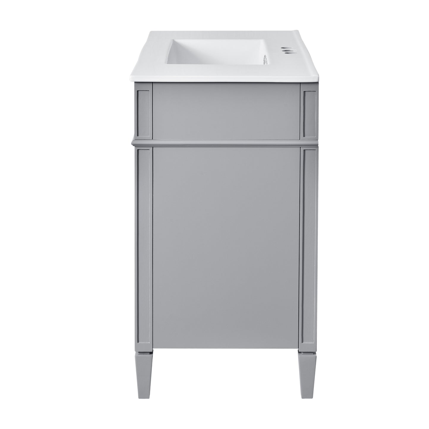 VanityFus 36-in Gray Bathroom Vanity Single Sink Medicine Cabinet Combo with Ceramic Top Undermount 2 Soft Close Doors 3 Drawers (Mirror Included) Adjustable Shelves