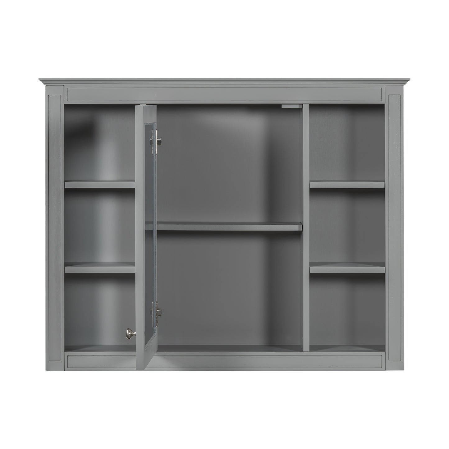 VanityFus 36-in Gray Bathroom Vanity Single Sink Medicine Cabinet Combo with Ceramic Top Undermount 2 Soft Close Doors 3 Drawers Adjustable Shelves (Mirror Included)