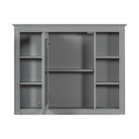 VanityFus 36-in Gray Bathroom Vanity Single Sink Medicine Cabinet Combo with Ceramic Top Undermount 2 Soft Close Doors 3 Drawers Adjustable Shelves (Mirror Included)