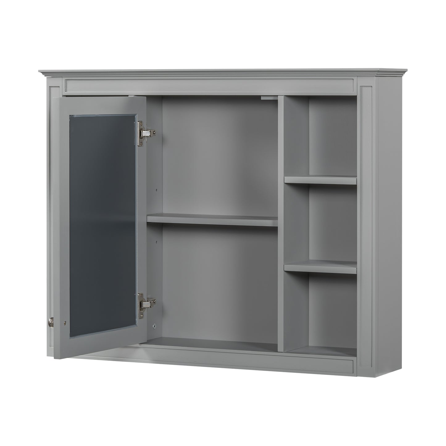VanityFus 36-in Gray Bathroom Vanity Single Sink Medicine Cabinet Combo with Ceramic Top Undermount 2 Soft Close Doors 3 Drawers Adjustable Shelves (Mirror Included)