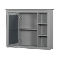 VanityFus 36-in Gray Bathroom Vanity Single Sink Medicine Cabinet Combo with Ceramic Top Undermount 2 Soft Close Doors 3 Drawers Adjustable Shelves (Mirror Included)