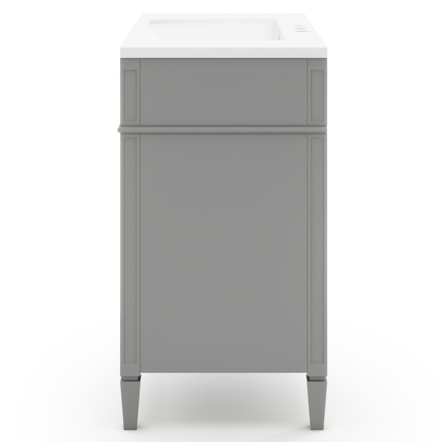 VanityFus 36-in Gray Bathroom Vanity Single Sink Medicine Cabinet Combo with Ceramic Top Undermount 2 Soft Close Doors 3 Drawers Adjustable Shelves (Mirror Included)