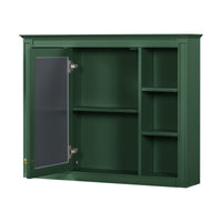 VanityFus 36-in Green Bathroom Vanity Single Sink Medicine Cabinet Combo with Ceramic Top Undermount 2 Soft Close Doors 3 Drawers (Mirror Included) Adjustable Shelves