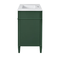 VanityFus 36-in Green Bathroom Vanity Single Sink Medicine Cabinet Combo with Ceramic Top Undermount 2 Soft Close Doors 3 Drawers (Mirror Included) Adjustable Shelves
