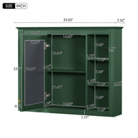 VanityFus 36-in Green Bathroom Vanity Single Sink Medicine Cabinet Combo with Ceramic Top Undermount 2 Soft Close Doors 3 Drawers Adjustable Shelves (Mirror Included)