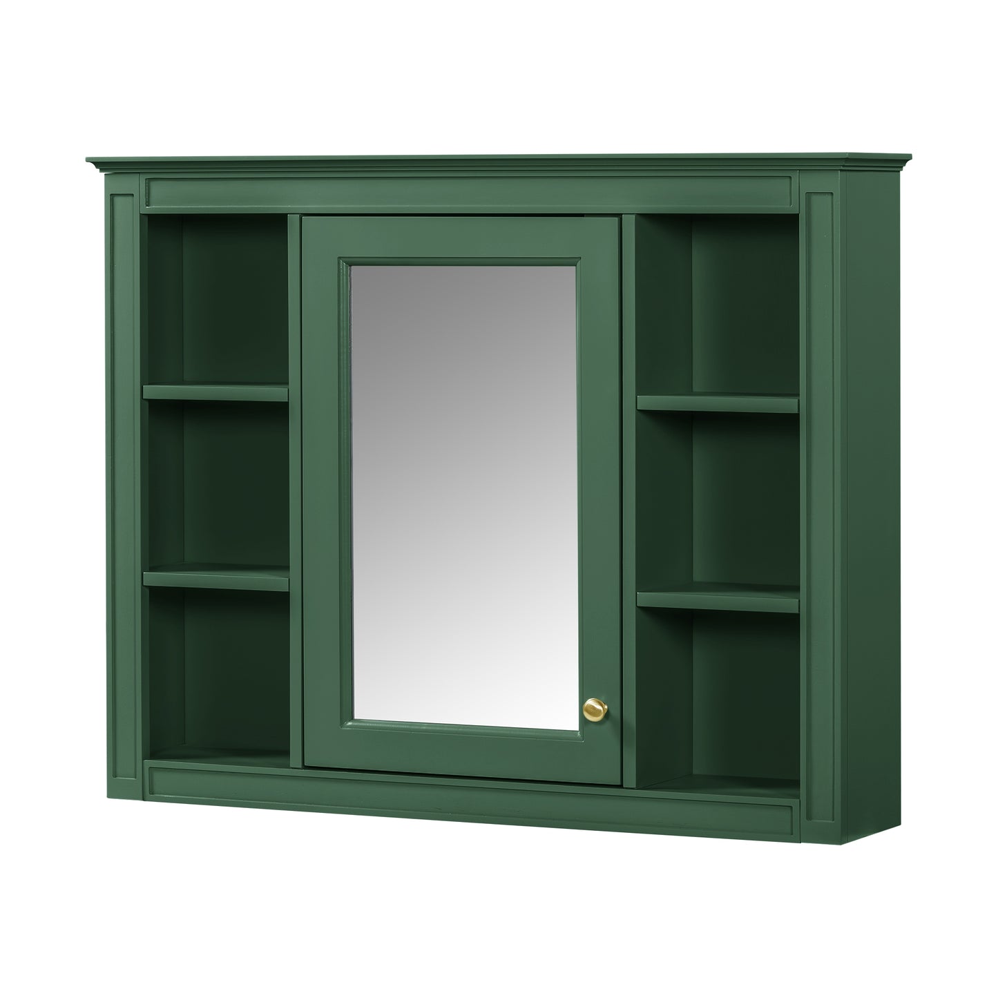 VanityFus 36-in Green Bathroom Vanity Single Sink Medicine Cabinet Combo with Ceramic Top Undermount 2 Soft Close Doors 3 Drawers Adjustable Shelves (Mirror Included)