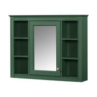 VanityFus 36-in Green Bathroom Vanity Single Sink Medicine Cabinet Combo with Ceramic Top Undermount 2 Soft Close Doors 3 Drawers Adjustable Shelves (Mirror Included)