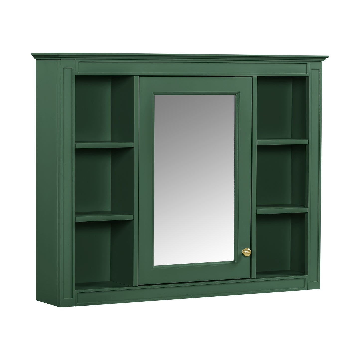 VanityFus 36-in Green Bathroom Vanity Single Sink Medicine Cabinet Combo with Ceramic Top Undermount 2 Soft Close Doors 3 Drawers Adjustable Shelves (Mirror Included)