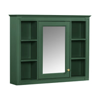 VanityFus 36-in Green Bathroom Vanity Single Sink Medicine Cabinet Combo with Ceramic Top Undermount 2 Soft Close Doors 3 Drawers Adjustable Shelves (Mirror Included)