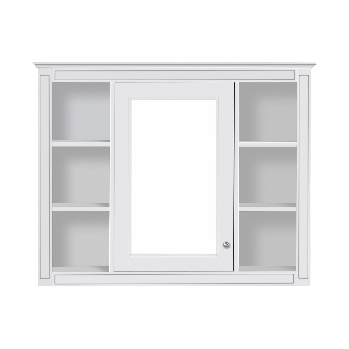 VanityFus 36-in White Bathroom Vanity Single Sink Medicine Cabinet Combo with Ceramic Top Undermount 2 Soft Close Doors 3 Drawers (Mirror Included) Adjustable Shelves