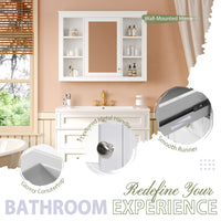 VanityFus 36-in White Bathroom Vanity Single Sink Medicine Cabinet Combo with Ceramic Top Undermount 2 Soft Close Doors 3 Drawers Adjustable Shelves (Mirror Included)