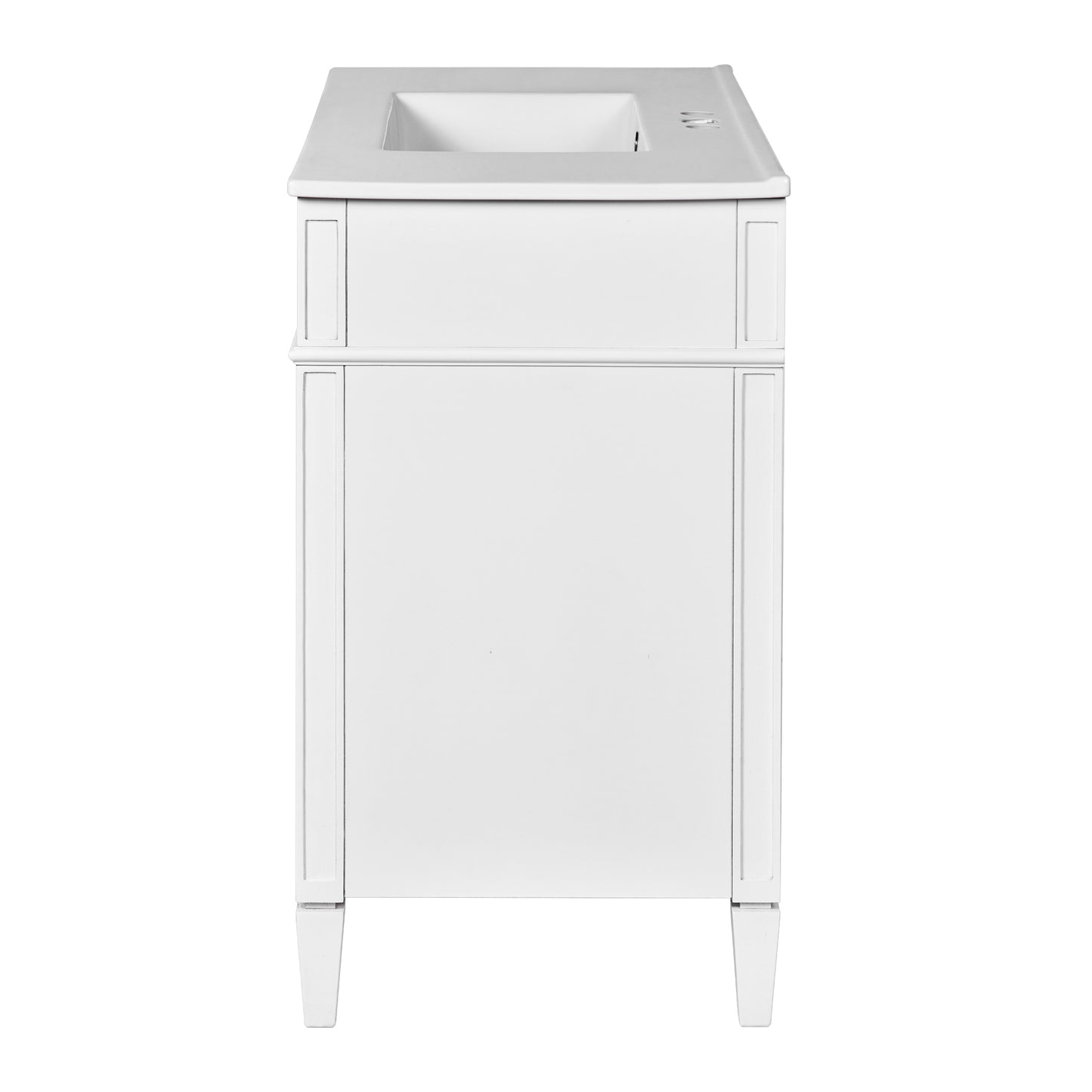 VanityFus 36-in White Bathroom Vanity Single Sink Medicine Cabinet Combo with Ceramic Top Undermount 2 Soft Close Doors 3 Drawers (Mirror Included) Adjustable Shelves