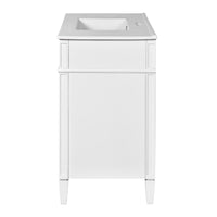 VanityFus 36-in White Bathroom Vanity Single Sink Medicine Cabinet Combo with Ceramic Top Undermount 2 Soft Close Doors 3 Drawers (Mirror Included) Adjustable Shelves