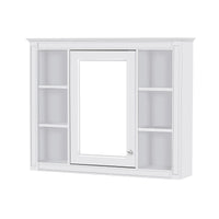 VanityFus 36-in White Bathroom Vanity Single Sink Medicine Cabinet Combo with Ceramic Top Undermount 2 Soft Close Doors 3 Drawers (Mirror Included) Adjustable Shelves