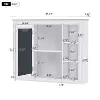 VanityFus 36-in White Bathroom Vanity Single Sink Medicine Cabinet Combo with Ceramic Top Undermount 2 Soft Close Doors 3 Drawers (Mirror Included) Adjustable Shelves