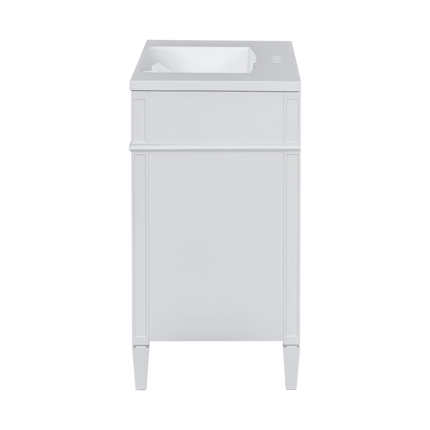 VanityFus 36-in White Bathroom Vanity Single Sink Medicine Cabinet Combo with Ceramic Top Undermount 2 Soft Close Doors 3 Drawers Adjustable Shelves (Mirror Included)