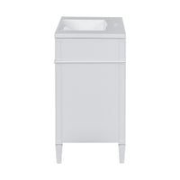 VanityFus 36-in White Bathroom Vanity Single Sink Medicine Cabinet Combo with Ceramic Top Undermount 2 Soft Close Doors 3 Drawers Adjustable Shelves (Mirror Included)