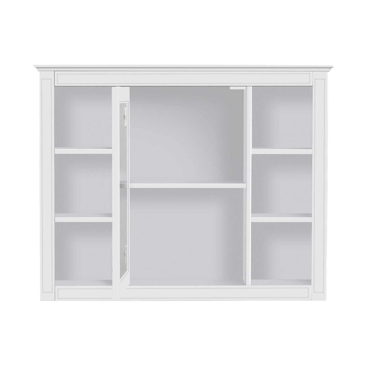 VanityFus 36-in White Bathroom Vanity Single Sink Medicine Cabinet Combo with Ceramic Top Undermount 2 Soft Close Doors 3 Drawers Adjustable Shelves (Mirror Included)