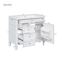 VanityFus 36-in White Bathroom Vanity Single Sink Medicine Cabinet Combo with Ceramic Top Undermount 2 Soft Close Doors 3 Drawers Adjustable Shelves (Mirror Included)