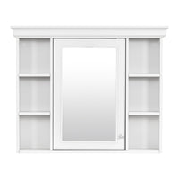 VanityFus 36-in White Bathroom Vanity Single Sink Medicine Cabinet Combo with Ceramic Top Undermount 1 Door 5 Drawers (Mirror Included)