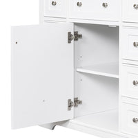 VanityFus 18.6-in White Bathroom Vanity Single Sink Combo with Ceramic Top Undermount 1 door 6 drawers Adjustable Shelves