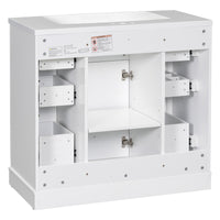 VanityFus 18.6-in White Bathroom Vanity Single Sink Combo with Ceramic Top Undermount 1 door 6 drawers Adjustable Shelves