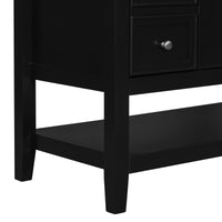 VanityFus 18.6-in Black Bathroom Vanity Single Sink Combo with Ceramic Top Undermount 1 door 3 drawers Adjustable Shelves