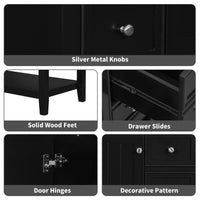 VanityFus 18.6-in Black Bathroom Vanity Single Sink Combo with Ceramic Top Undermount 1 door 3 drawers Adjustable Shelves