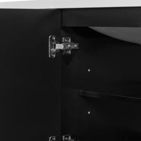 VanityFus 18.6-in Black Bathroom Vanity Single Sink Combo with Ceramic Top Undermount 1 door 3 drawers Adjustable Shelves