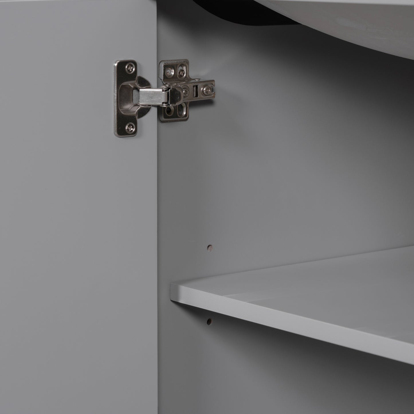 VanityFus 18.6-in Gray Bathroom Vanity Single Sink Combo Undermount with Ceramic Top 1 door 6 drawers Adjustable Shelves