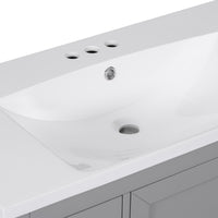 VanityFus 18.6-in Gray Bathroom Vanity Single Sink Combo Undermount with Ceramic Top 1 door 6 drawers Adjustable Shelves