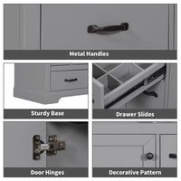 VanityFus 18.6-in Gray Bathroom Vanity Single Sink Combo Undermount with Ceramic Top 1 door 6 drawers Adjustable Shelves