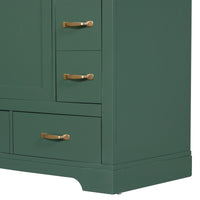 VanityFus 18.6-in Green Bathroom Vanity Single Sink Combo Undermount with Ceramic Top 1 door 6 drawers Adjustable Shelves