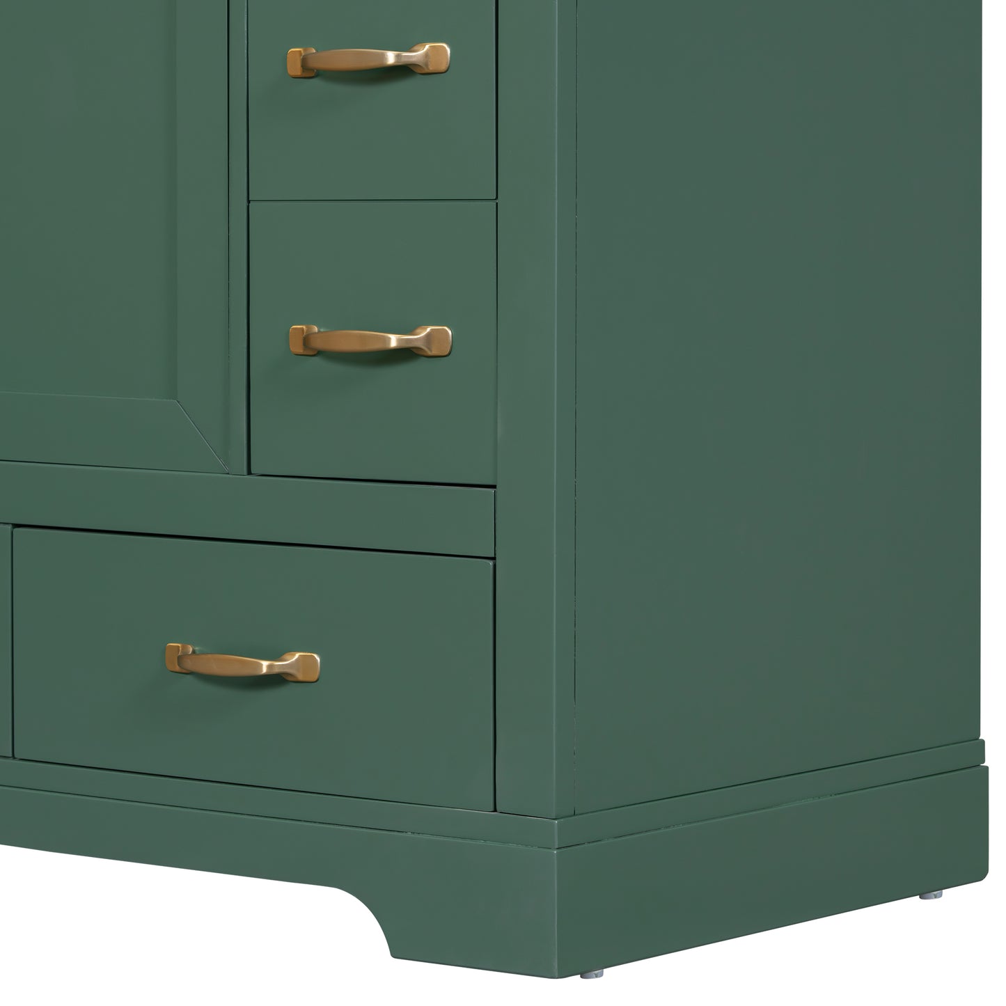 VanityFus 18.6-in Green Bathroom Vanity Single Sink Combo Undermount with Ceramic Top 1 door 6 drawers Adjustable Shelves