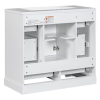 VanityFus 18.6-in White Bathroom Vanity Single Sink Combo Undermount with Ceramic Top 1 door 6 drawers Adjustable Shelves