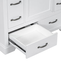VanityFus 18.6-in White Bathroom Vanity Single Sink Combo Undermount with Ceramic Top 1 door 6 drawers Adjustable Shelves
