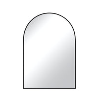 Vanityfus 16-in W 24-in H Arch Matte Black Framed Wall-Mounted Beveled Bathroom Vanity Mirror in silver