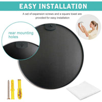 VanityFus 16-in W 16-in H Round Framed Beveled Bathroom Vanity Mirror Wall Mirror (Matte Black)