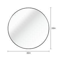 VanityFus 16-in W 16-in H Round Framed Beveled Bathroom Vanity Mirror Wall Mirror (Matte Black)