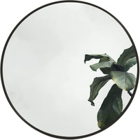 VanityFus 20-in W 20-in H Round Framed Beveled Bathroom Vanity Mirror Wall Mirror (Matte Black)