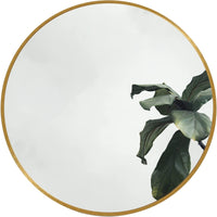 VanityFus 20-in W 20-in H Round Brush Gold Framed Beveled Bathroom Vanity Mirror Wall Mirror