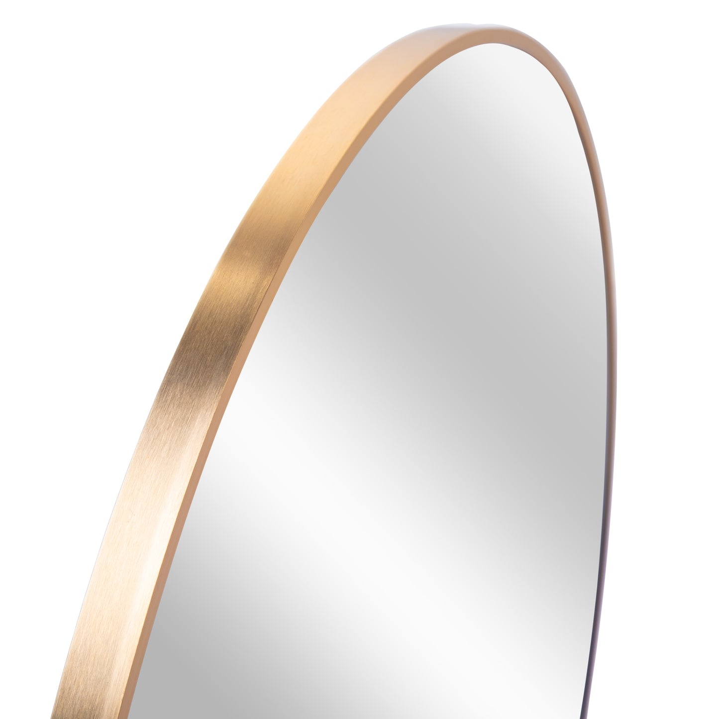 VanityFus 20-in W 20-in H Round Brush Gold Framed Beveled Bathroom Vanity Mirror Wall Mirror