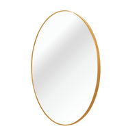 VanityFus 16-in W 16-in H Round Brush Gold Framed Beveled Bathroom Vanity Mirror Wall Mirror