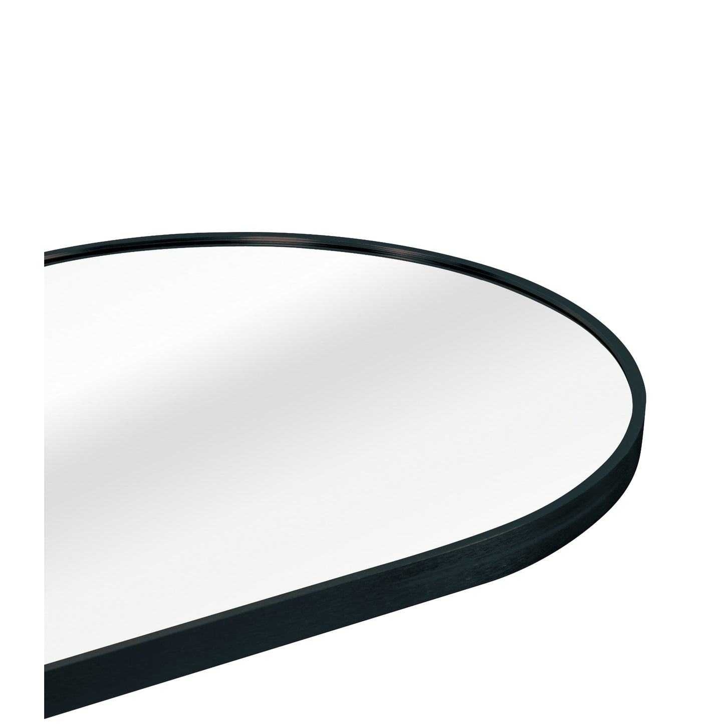 VanityFus 63-in W 20-in H Oval Framed Beveled Bathroom Vanity Mirror Wall Mirror (Matte Black)