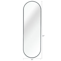 VanityFus 63-in W 20-in H Oval Framed Beveled Bathroom Vanity Mirror Wall Mirror (Matte Black)