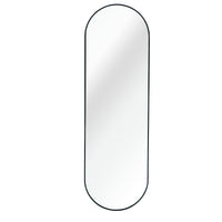 VanityFus 63-in W 20-in H Oval Framed Beveled Bathroom Vanity Mirror Wall Mirror (Matte Black)
