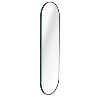 VanityFus 63-in W 20-in H Oval Framed Beveled Bathroom Vanity Mirror Wall Mirror (Matte Black)