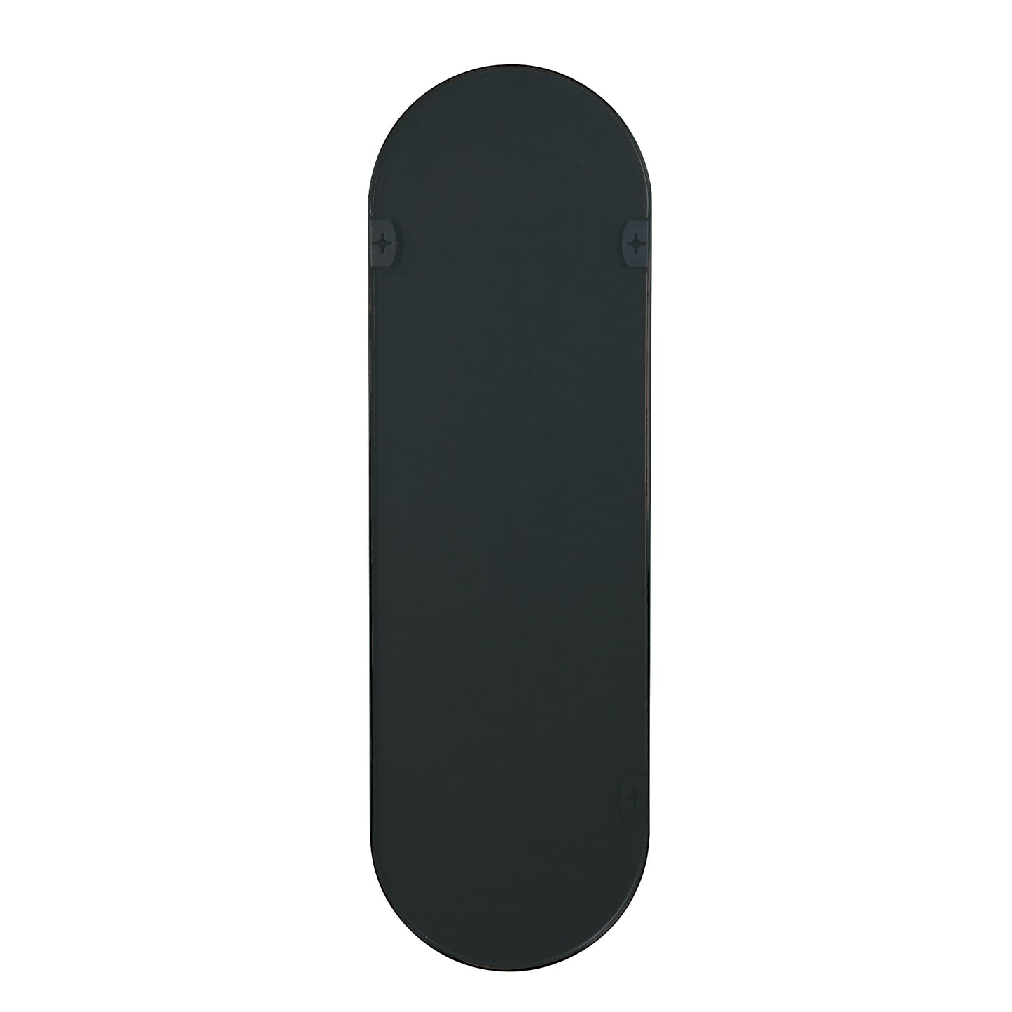 VanityFus 63-in W 20-in H Oval Framed Beveled Bathroom Vanity Mirror Wall Mirror (Matte Black)
