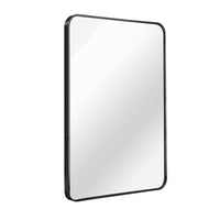 VanityFus 22-in W 30-in H Rectangle Framed Beveled Bathroom Vanity Mirror Wall Mirror (Matte Black)